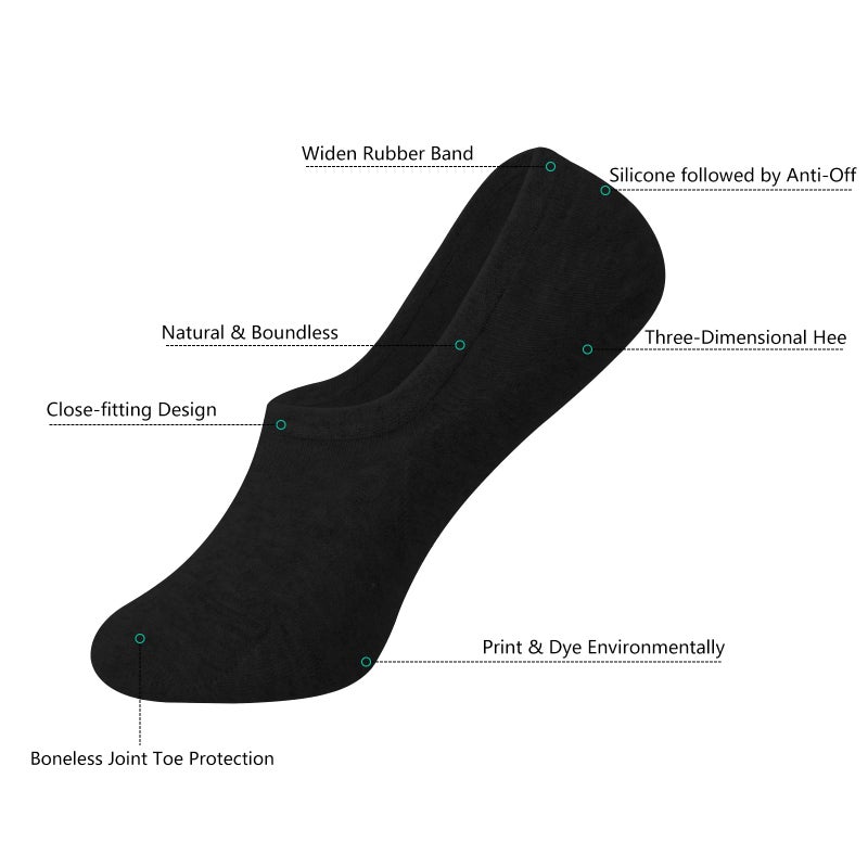 DIBAOLONG Womens No Show Socks Non Slip Flat Boat Line Low Cut Socks 6 Pairs - Image 3